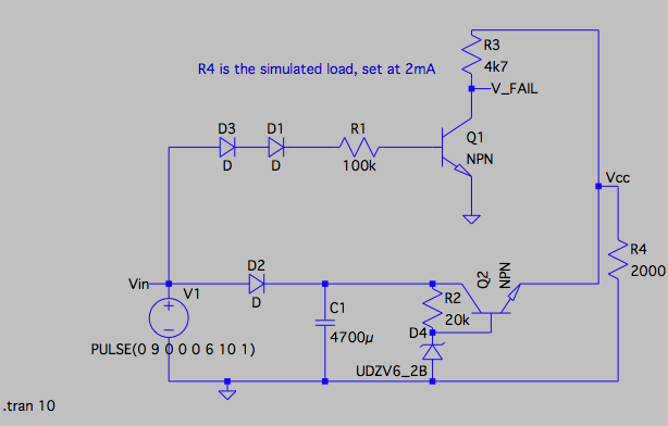 PSU circuit example with power loss detector