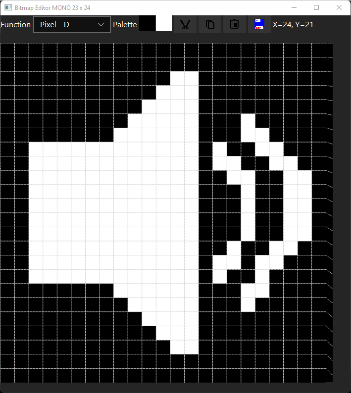 Simple bitmap editor and touch up